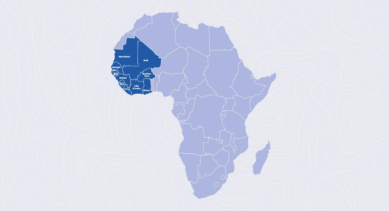 Afrique de l'Ouest  Afrique  Implantations